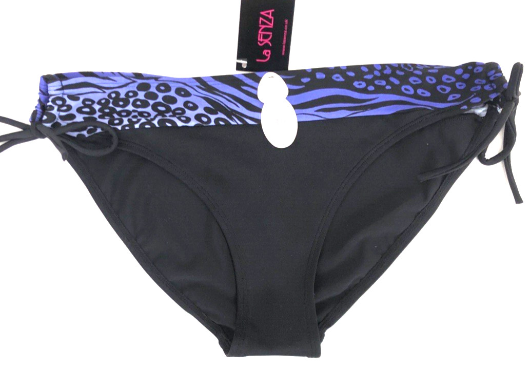 LA SENZA Bikini Bottoms UK 10 Black BNWT