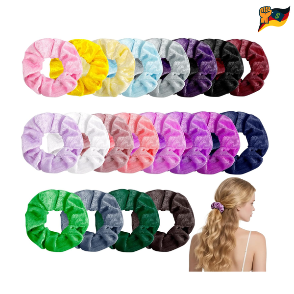 Haargummis Samt Scrunchies 20 StüCk Haarschmuck Damen Bunte Farben FüR Frauen-image
