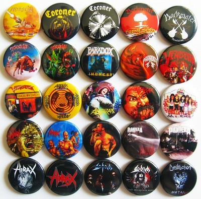 ANTHRAX HIRAX PANTERA CORONER TANKARD Pins Knopfabzeichen Thrash Metal Set