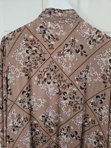 M&S Midi Tiered Dress Size 18 High Neck Button Shoulder Long Sleeves BNWT - Picture 11 of 15