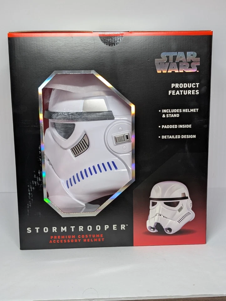 Spirit Halloween Stormtrooper Helmet Star Wars One Size Adult Costume w/stand - Photo 4/4