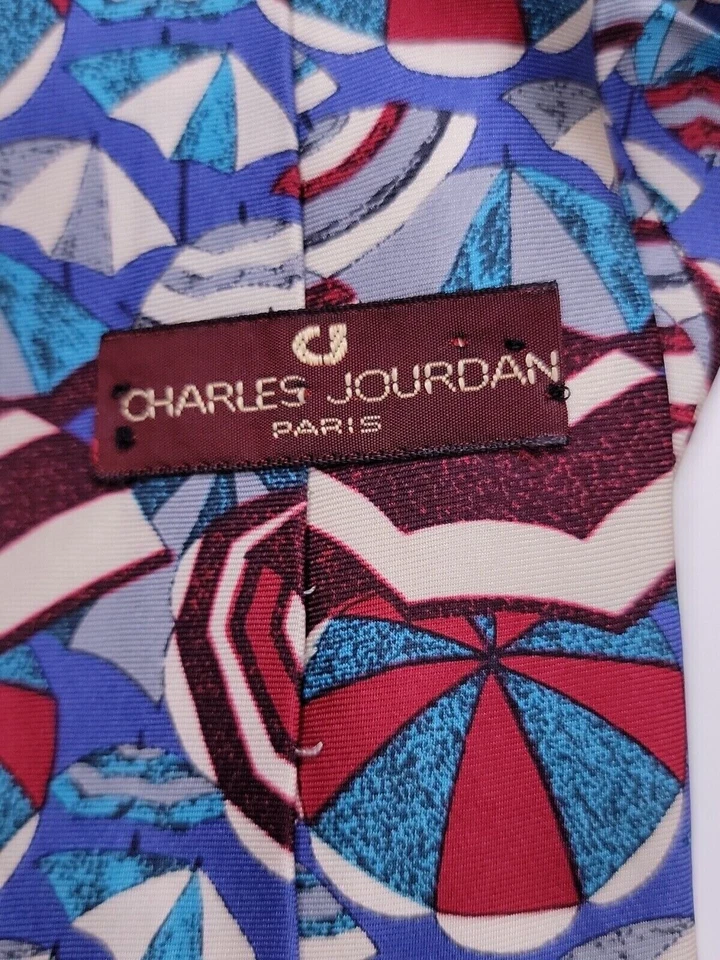 Charles Jourdan 男式正式领带 58 英寸 Lx3.5 英寸宽多色领带 — 第 3/4 张图片