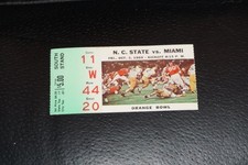 1969 NC STATE AT MIAMI HURRICANES COLLEGE FOOTBALL TICKET STUB 