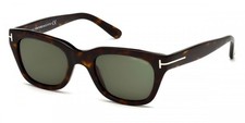 New Tom Ford Men Geometric Sunglasses FT0237 52N Dark Havana /Green Lens 52mm