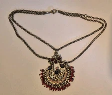 Boot Chain Anklet Bracelet Jewelry with Red Seed Beads And Glass Crystals