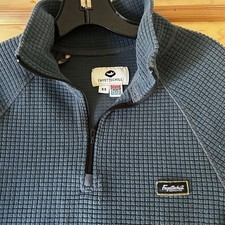 Fayettechill Pullover Men's XS Gray Grid waffle Fleece 1/4 Zip USA Made