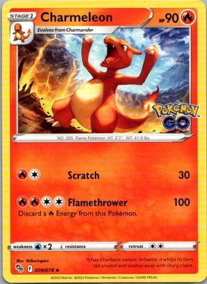 Charmeleon 009/078 Uncommon Pokemon GO NM