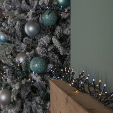 25m 2000 LED Christmas Cluster String Lights with Timer in White & Warm White