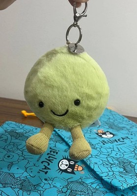 Jellycat Amuseables Max Macaron Green Soft Plush Bag Charm Keychain New w Tags