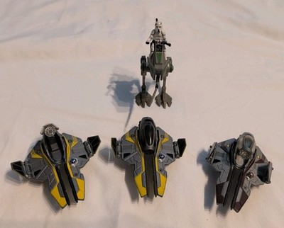 Star Wars Titanium Lot Of 4 AT-RT Anakin Skywalker Obi Wan Die Cast Metal