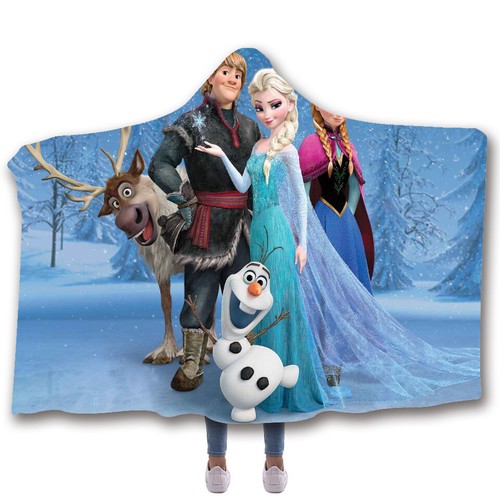 Frozen Elsa Princess Fleece Hooded Blanket Wearable Soft Warm Throw Cloak Nap - Picture 26 of 34