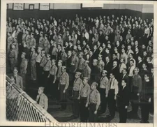 1941 Press Photo The Detroit Home Guard lines up at Light Guard Armory