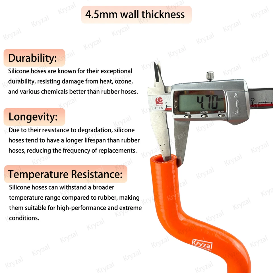 Silicone Coolant Hose for Jeep Grand Cherokee Limited Laredo WK 3.0 Eco Diesel - image 3 of 4