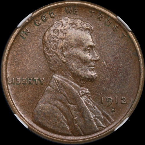 1912 S Lincoln Cent NGC AU Details RPM #1 Mint Error