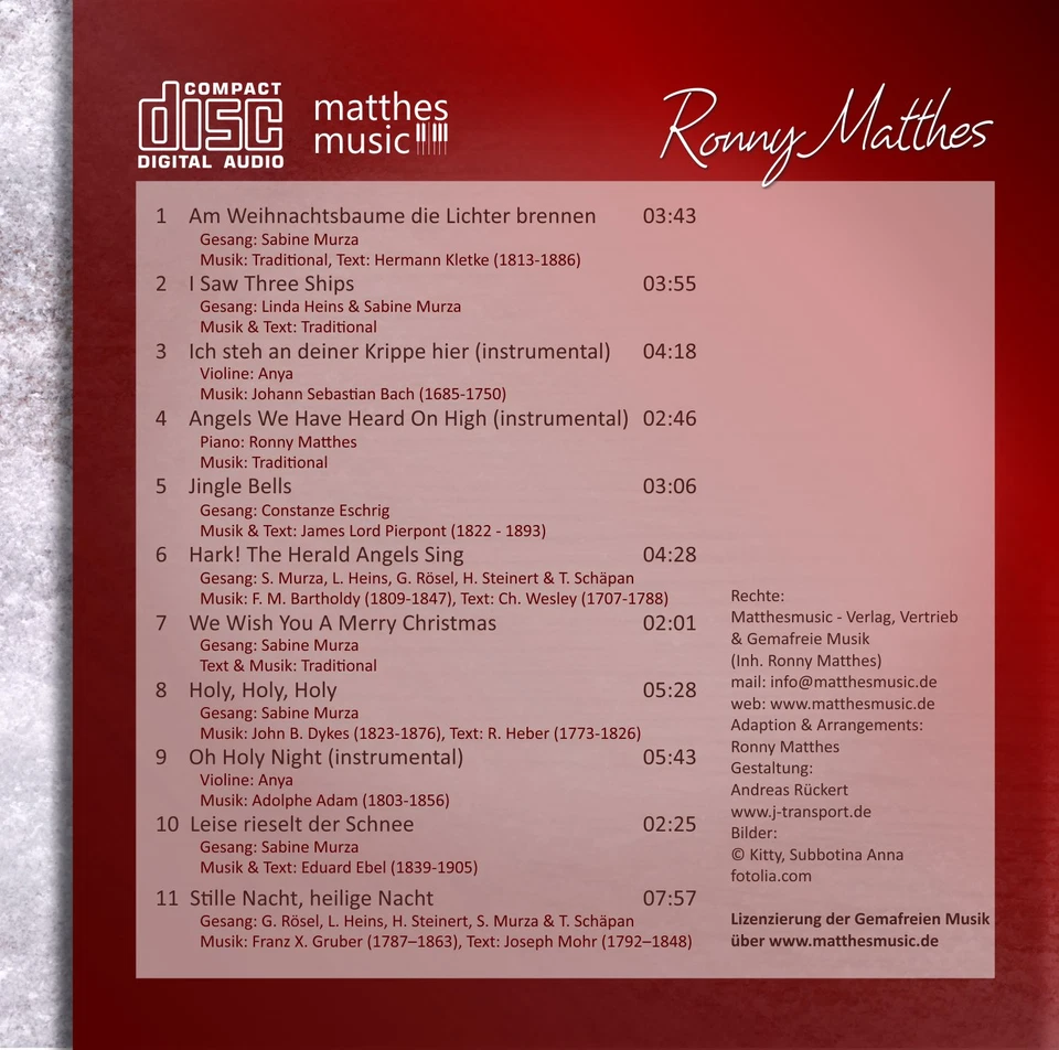 Special Christmas Songs (Vol. 1) - Gemafreie Weihnachtsmusik mit Gesang (CD+MP3) - Bild 4 von 4