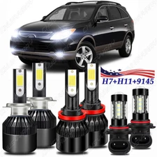 For Hyundai Veracruz 2007-11 6000K LED Headlight High Low + Fog Light Bulbs Kit