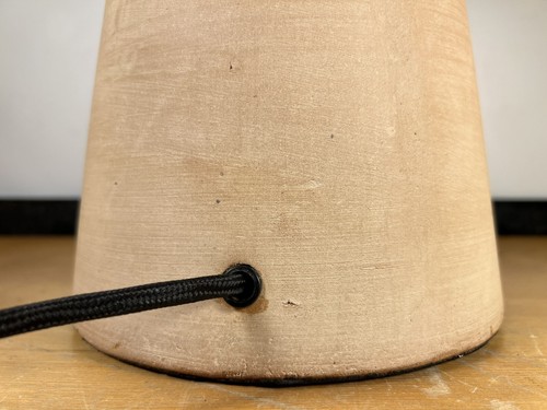 RH Restoration Hardware Anja Stacked Table Lamp in Beige Terracotta 2, orig $570 - Picture 18 of 24