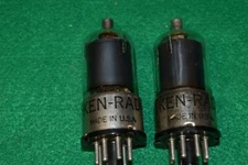 6K7GT Ken Rad NOS NIB Audio Receiver Vacuum Tubes Tested Pair  