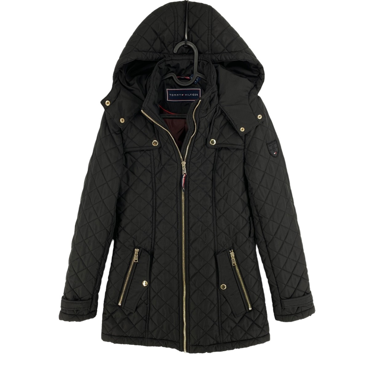 Black Tommy Hilfiger Tyra Jacke Tommy Hilfiger Steppjacke Xs