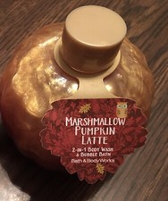 BBW - MARSHMALLOW PUMPKIN LATTE Body Wash Bubble Bath Shower Gel - NEW - 14.5 oz