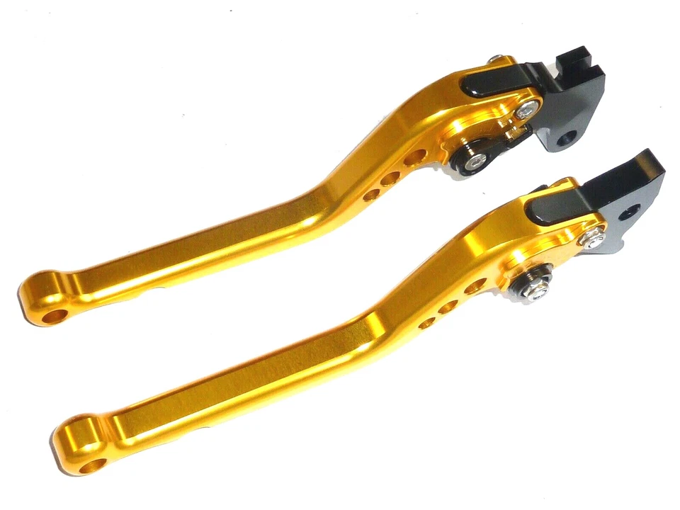 YAMAHA XJ550 1981 - 1985 JUEGO DE PALANCAS DE FRENO Y EMBRAGUE LARGO DORADO CARRETERA Foto 2 de 4