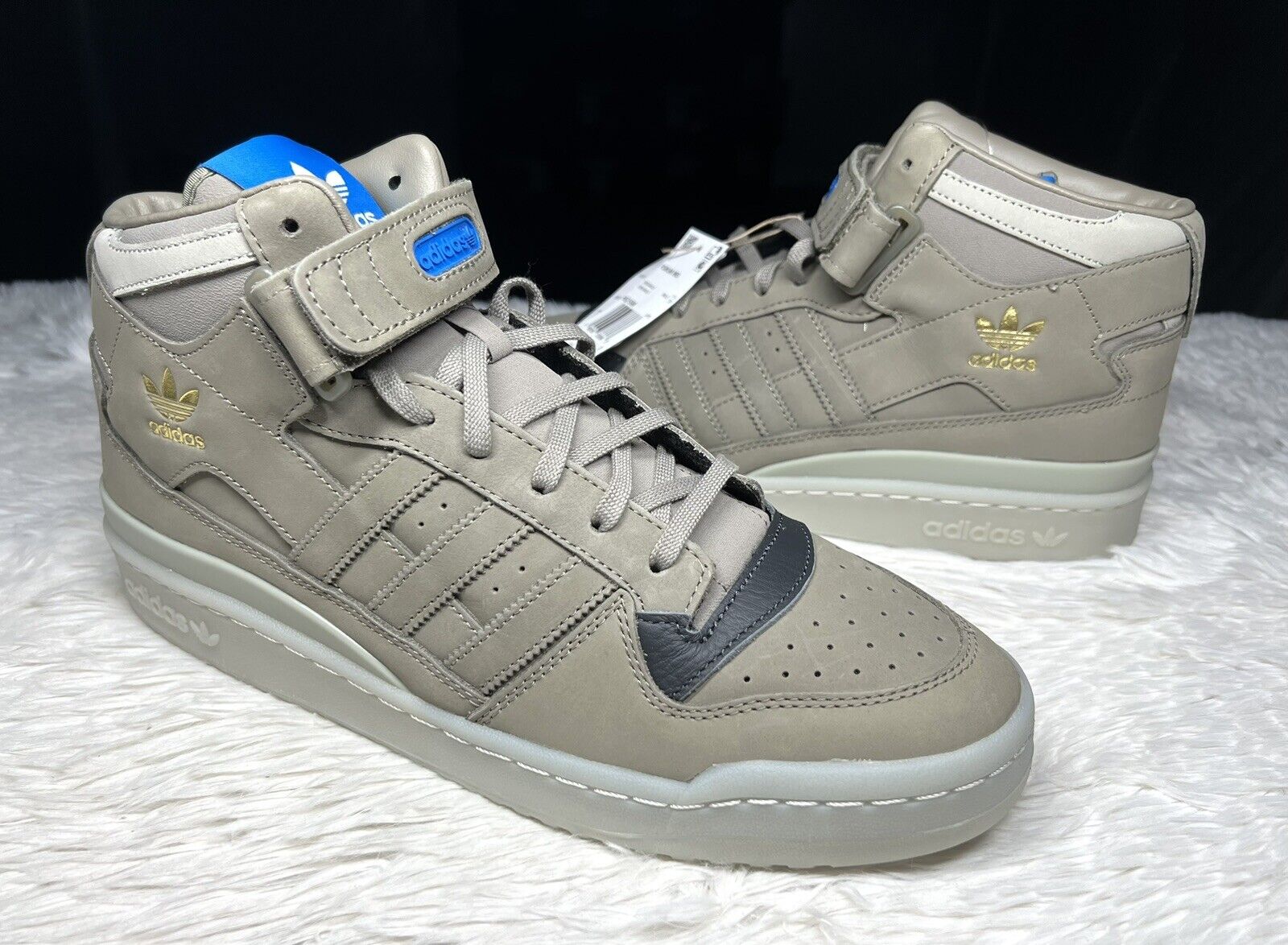 Adidas Forum Mid High Strap Clay Gray Sesame Olive Khaki Bad Bunny HQ1508  sz 12