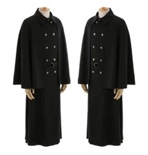 Men's Black Wool Inverness Cape - Gothic, Steampunk, Halloween Costume