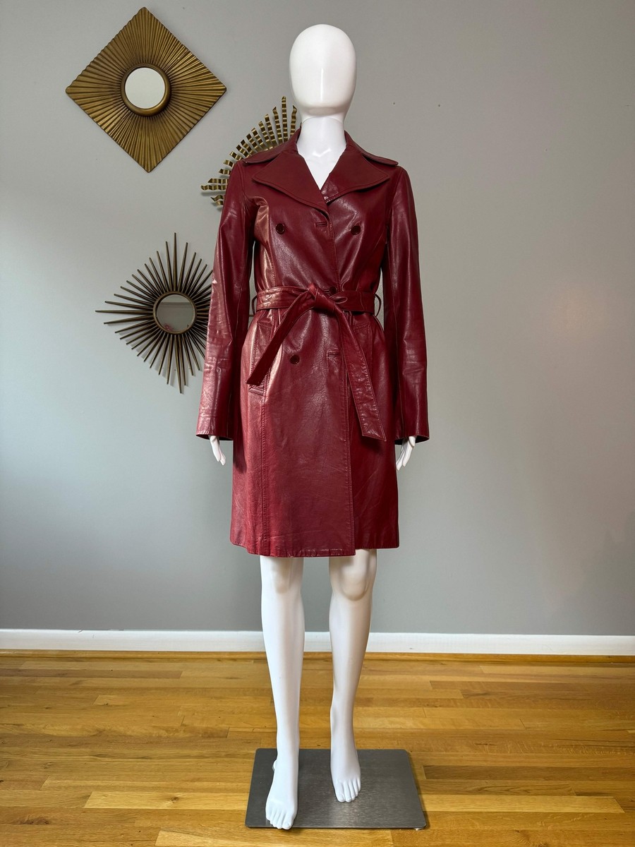 Theory - Burgundy Leather Trench Coat | eBay Theory - Burgundy Leather Trench Coat | eBay