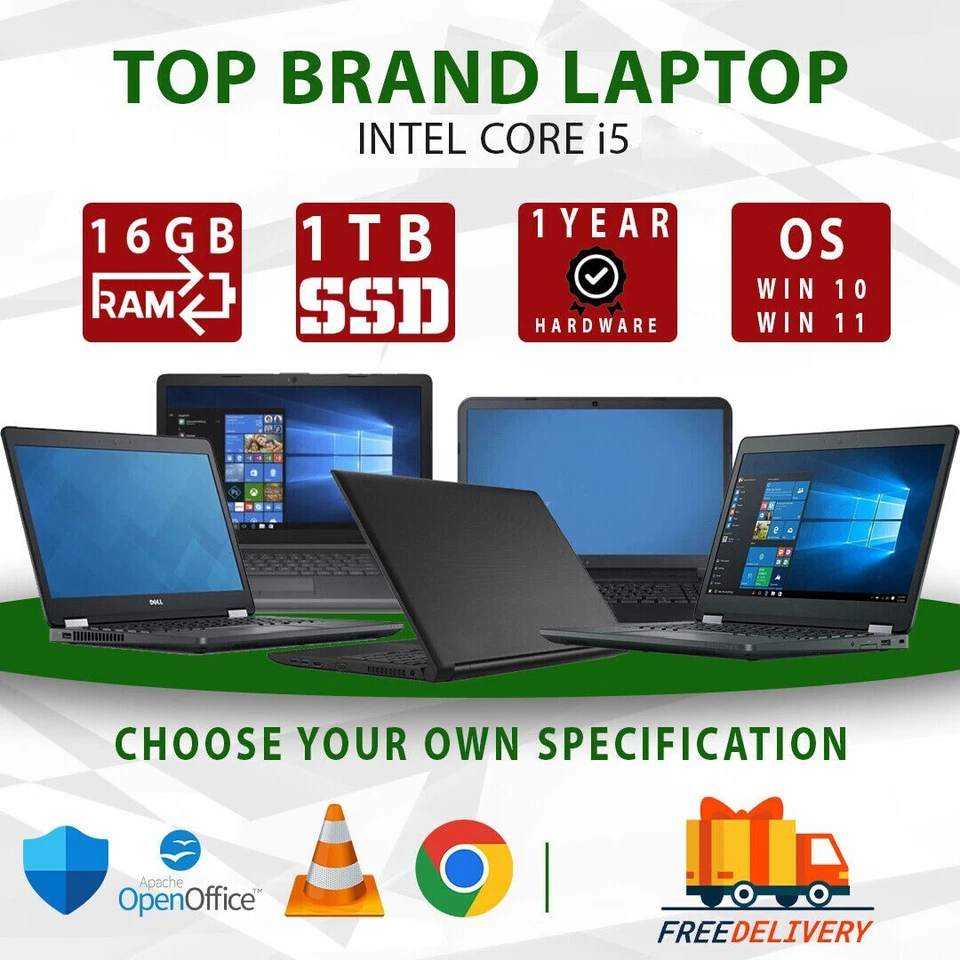 CHEAP FAST Top Brand Windows 10/11 Laptop i3/i5 32GB Ram 256GB SSD/ 1TB SSD WIFI - Image 4 of 4