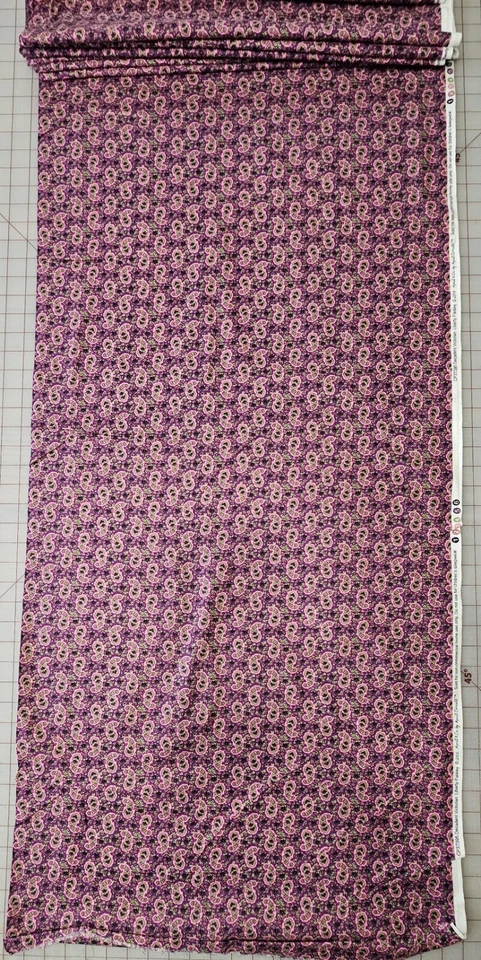 2 Pieces (5.75 Yds Total) DV Liberty Paisley April Cornell Fabric, Cotton - NEW - Image 4 of 4