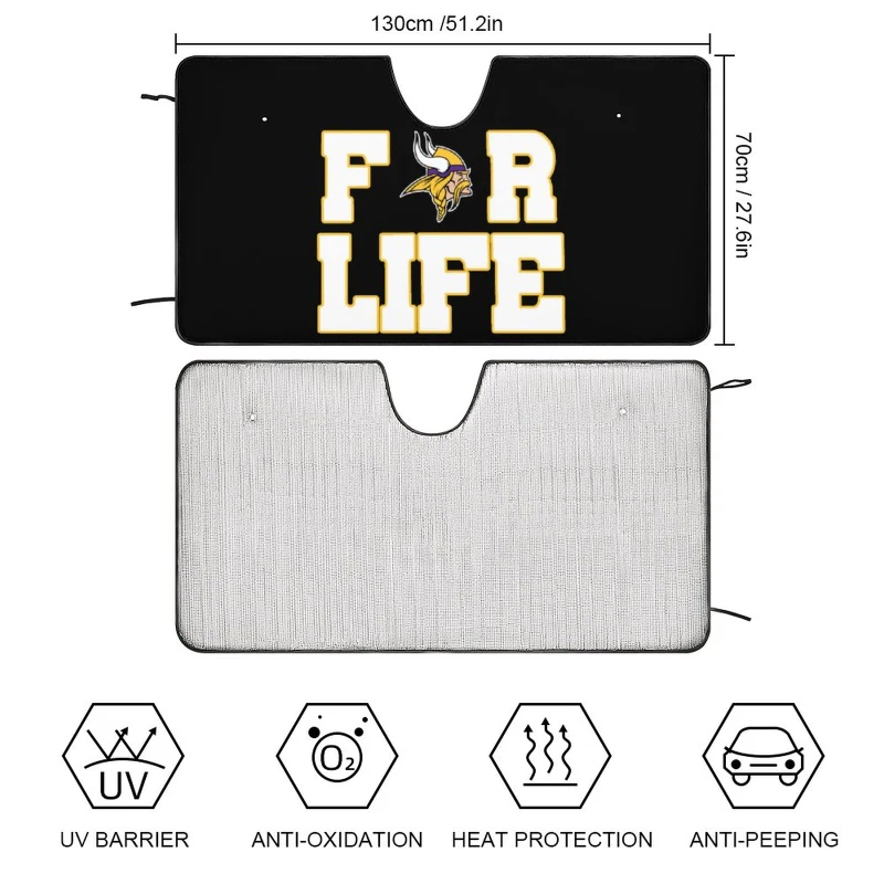 Minnesota Vikings Car Windshield Sunshade For Life Car Front Window Sunshade