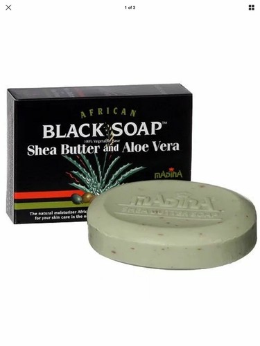 Madina African Black Soap Shea Butter and Aloe Vera, 3.5 oz (Pack of 6) - Picture 3 of 3