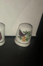 Butterfly Porcelain Purple Collectible Souvenir Thimble