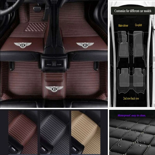 For Bentley All Model Car Floor Mats Waterproof Front & Rear Custom Auto Carpets - Imagen 8 de 34