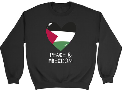 Palästina Kinder Sweatshirt Peace & Freedom Herz Jungen Mädchen Geschenk Pullover