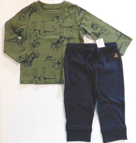 Gap T-Shirt Pants Baby Boy Green Navy Blue SIZE 3-6M Cotton Dinosaur’s NEW