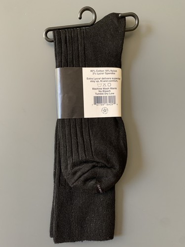 American Executive Collection Men’s Trouser Socks Sz10-13 Black Ribbed 80%Cotton - Picture 2 of 2