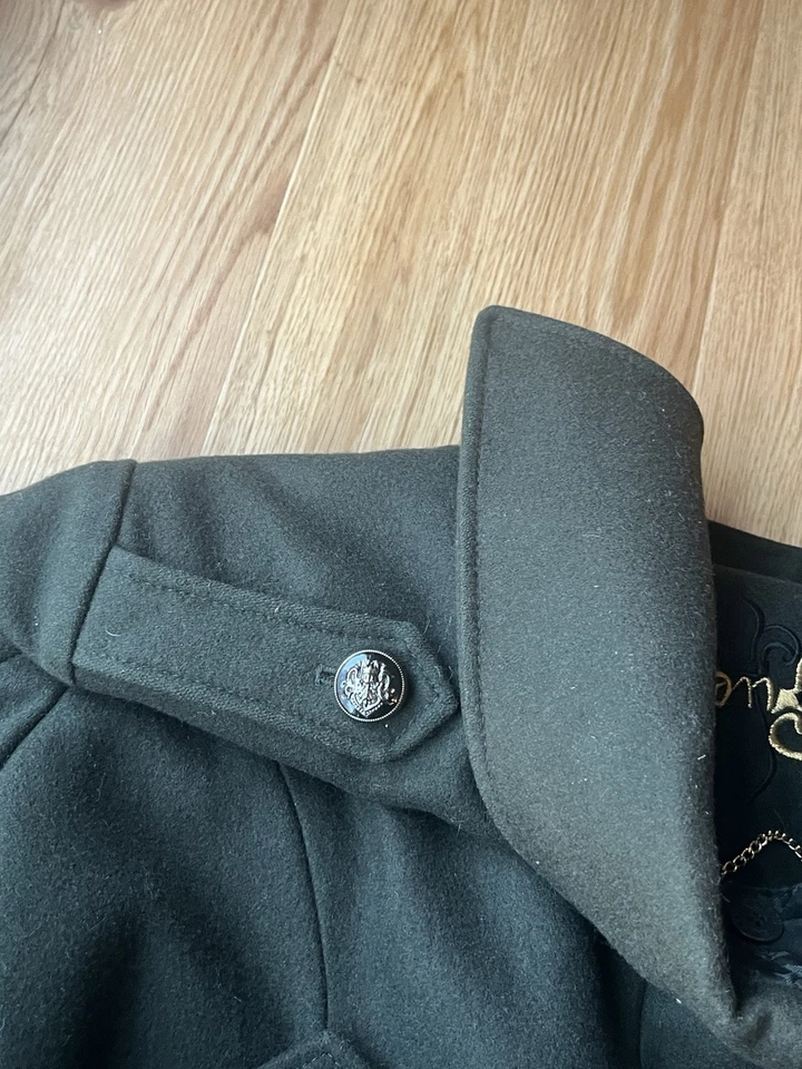 Guess Pea Coat Wool Blend Double Breasted Long Belted size Xl Tall - Image 3 of 4