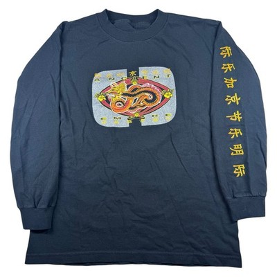 Vintage 90s OTB Ancient Empire Chinese Dragon 3-Sided Longsleeve T-Shirt