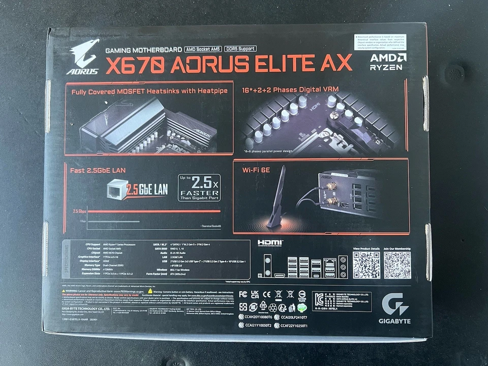 AORUS X670 ELITE AX AMD AM5 ATX Motherboard - 5 YEAR WARRANTY - BRAND NEW - Image 2 of 4