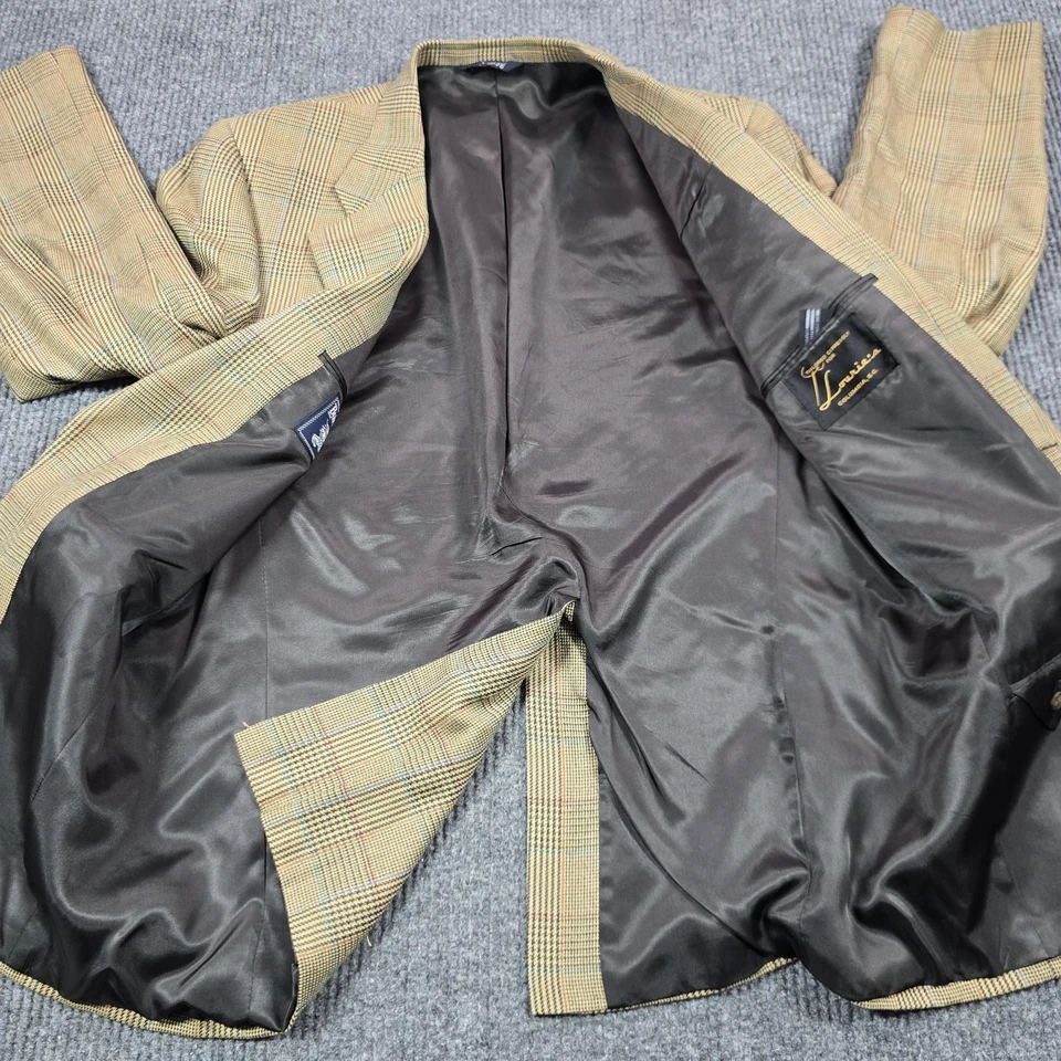 Vintage Burberrys Blazer Mens 42L Brown Plaid Check Sport Coat Made USA 80s - Image 3 of 4