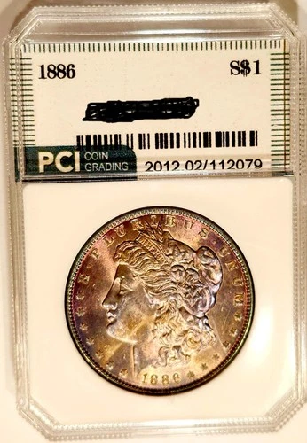 1886 Gem BU ++ Pristine Lavender Rainbow Color Toned Morgan Dollar