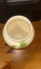 VTG  DeLUXE INC USA  5 3/4" MILK GLASS VASE HAND PAINTED W ROSES Artist SIGNED