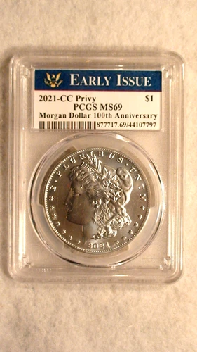 2021 CARSON CITY PCGS MS69 MORGAN DOLLAR EARLY ISSUE 100TH ANNIVERSARY $1 COIN!
