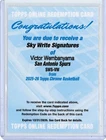 2025 Topps Chrome Victor Wembanyama Sky Write Signatures Auto Redemption SWS-VW
