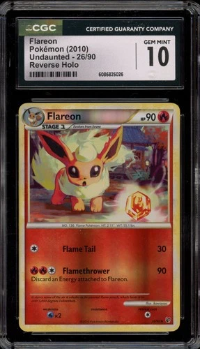 Pokemon Flareon Undaunted Reverse Holo #26 CGC 10 Gem Mint