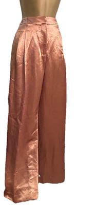 Danish Designer Mos Mosh  shimmering gold viscose satin dress pants 40  UK 12 