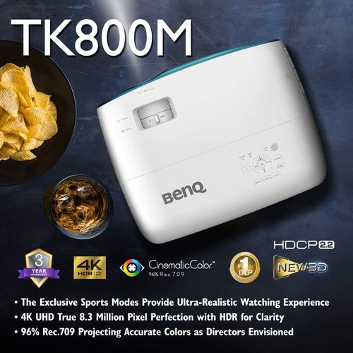 BenQ TK800M 4K UHD Home Theater Projector w/ HDR & HLG 3000 Lumens 3D Keystone - Picture 2 of 10