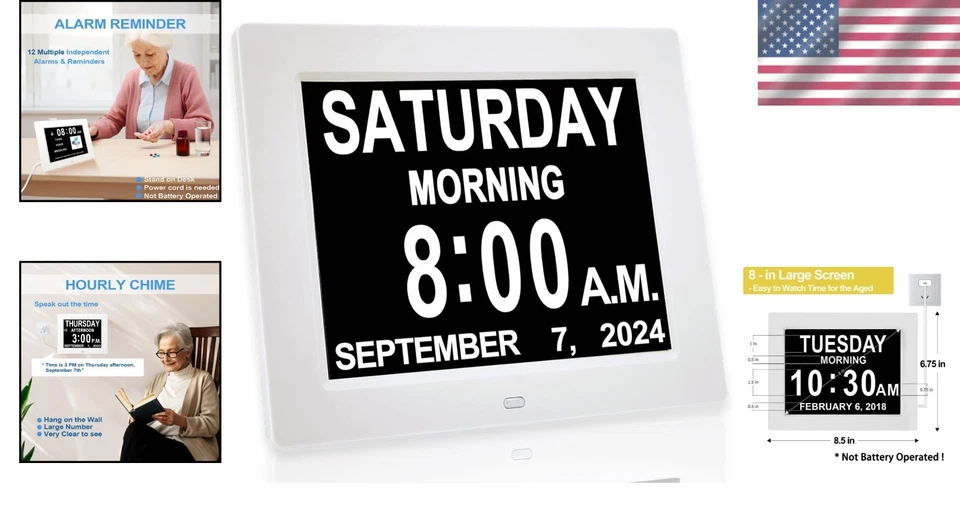 New 2024】 Digital Calendar Alarm Day Clock - with - Image 2 of 4