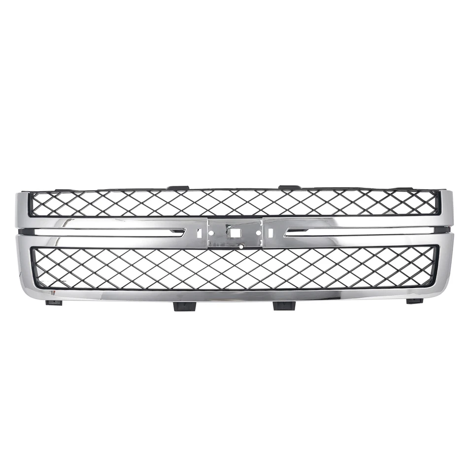 Fit For 2011-2014 Silverado 2500 HD 3500 HD Front Grille Assembly Chrome+Black Foto 3 de 4